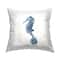 Stupell Industries Navy Blue Seahorse Watercolor Detail Sea Life Throw Pillow, 18" x 18"